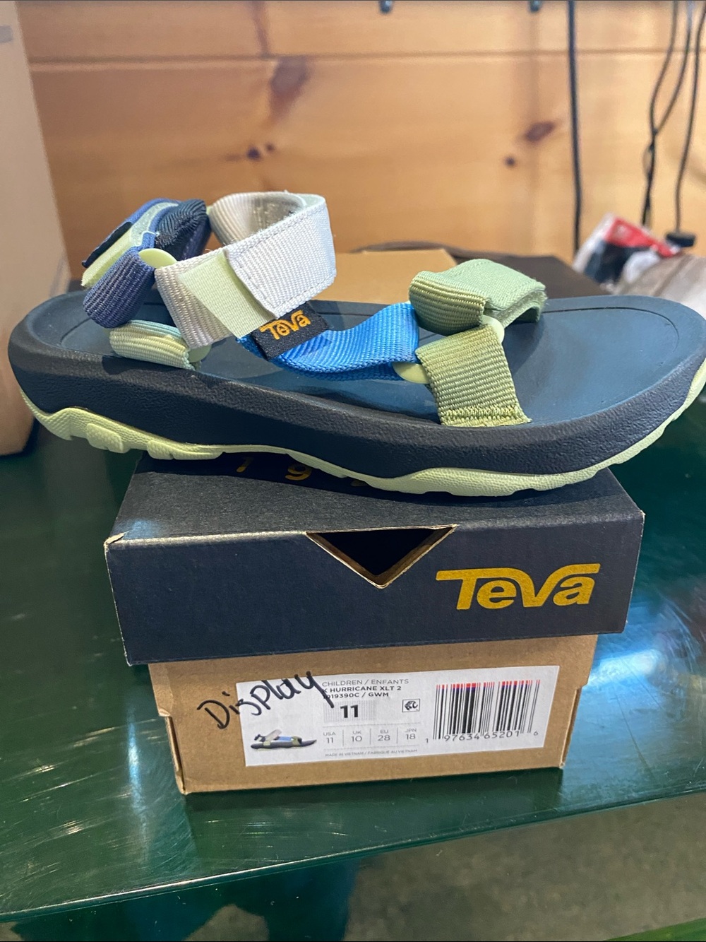 Teva Kids Multi-strap Sport Sandal - Blue, Green & White